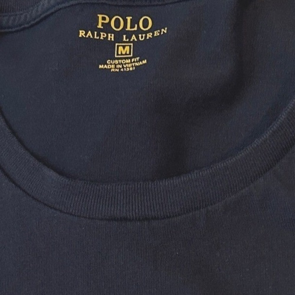 Polo Ralph Lauren T-Shirt Small Mens Navy Blue Custom Fit Long Sleeve Pony Logo